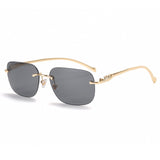 UV400 Square Leopard Head Frameless Sunglasses