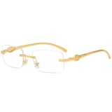 Small Frame Square Metal Leopard Head Sunglasses