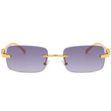 Small Frame Square Metal Leopard Head Sunglasses