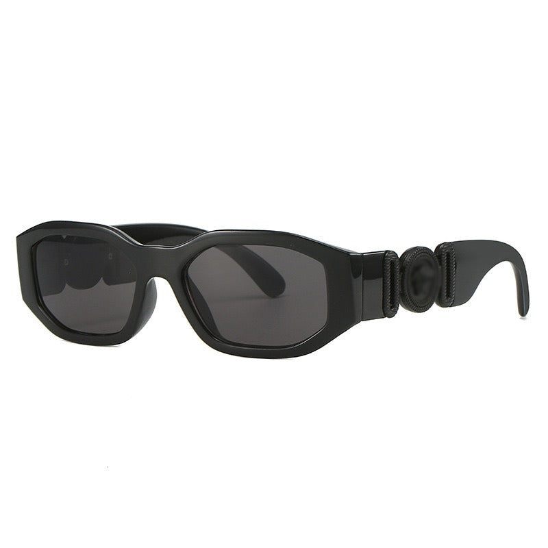 head diamond goggles Retro Diamond Shaped Metal Large Head Personalized Sunglasses C7-Red/Grey