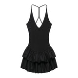 Women's Hanging Neck Layered Camisole Dress