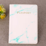 PU Leather Marble Style Travel ID Cards Passport Holder Packet Wallet
