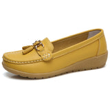 Women Loafers Genuine Leather Flats Slip On Moccasins Shoes
