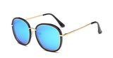 Blanche Michelle Square Polarized Women Designer UV400 Gold Frame Mirror Sunglasses