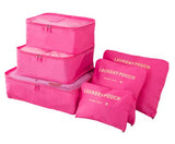 6 Piece Set Cubes Organizer Double Zipper Waterproof Travel Bags