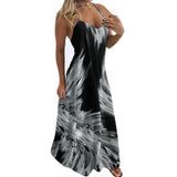 Boho Floral Women Plus Size Maxi Spaghetti Strap Sleeveless Dress