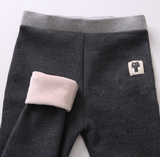Women Elastic Waist Cartoon Patchwork Plus Velvet Thick Warm Knitted Leggings