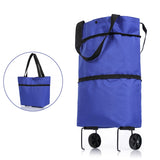 Pull Cart Trolley Wheels Foldable Reusable Organizer Shopping Bag