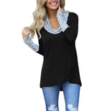 Women t-shirt O-Neck Stripe Long Sleeve Sweatshirt Stripe Cotton Blend Top