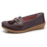 Women Loafers Genuine Leather Flats Slip On Moccasins Shoes