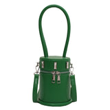 Women's PU Leather Small Messenger Cylinder Shoulder Handbag
