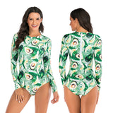 Women Diving One Piece Swimsuit Long Sleeve Swimwear Surfing Rashguard