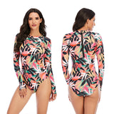 Women Diving One Piece Swimsuit Long Sleeve Swimwear Surfing Rashguard