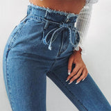 Women High Waist Harem Pants Streetwear Stretch Jeans