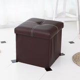 Foldable Stool Ottoman Storage Leather Footstool Organizer Box