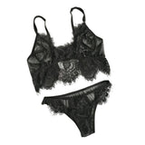 Women Bra Lingerie Lace G-String Sheer Unpadded Mesh Set