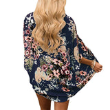 Women Kimono Loose Shawl Cardigan Floral Printed Chiffon Tops