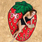 Printed Fruit Food Round Chiffon Round Beach Towels Home Decor Boho Style
