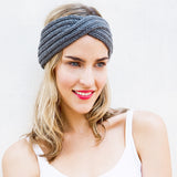 1pc Women Cross Twist Warm Wool Hair Band Accessories Handmade Crochet Knitted Headwrap