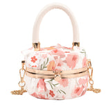 Women's Small Niche Shoulder Flowers Print Messenger Handbag