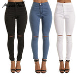 Women's Denim Hole Skinny Ripped Cool High Waist Jeans
