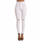 Women's Denim Hole Skinny Ripped Cool High Waist Jeans