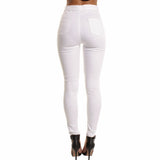 Women's Denim Hole Skinny Ripped Cool High Waist Jeans