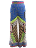 Women High Rise Ethnic Print Wide Leg Pants