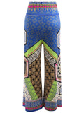 Women High Rise Ethnic Print Wide Leg Pants