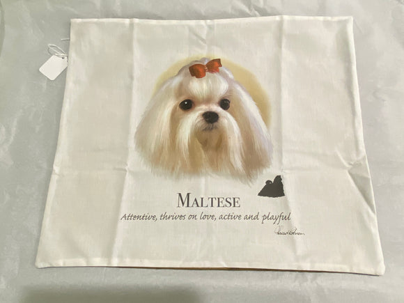 Maltese Face Print Pillow Case