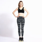 Women Elastic 3D Print Pants Leggings Sport Skinny Trousers
