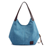 Piler Large Women Handbag Canvas Zipper Pockets Luxury Shoulder Bag