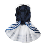 Tutu Lace Sailor Dog Stripes Skirt Pet Princess Dress Clothing