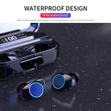 G02 Bluetooth Wireless IPX7 Waterproof Earbuds LED Display Charge Case