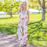 Women Super Comfy Floral Jumpsuit Sling Print Loose Piece Trousers
