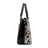 Women Sequin Embroidery Patent Leather Diamond Shoulder Messenger Bag