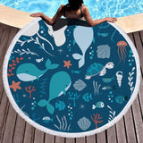 Turtle Round Beach Towel Tassel Microfiber Bohemia Travel