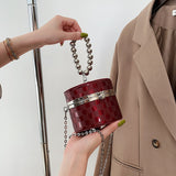 Women Diamond Acrylic Round Clutch Small Shoulder Crossbody Bag