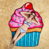Printed Fruit Food Round Chiffon Round Beach Towels Home Decor Boho Style