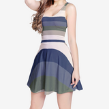 Adorn Narrow Bands Women's Sleeveless Midi Casual Flared Skater Dress