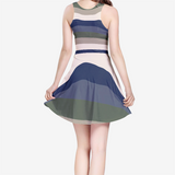 Adorn Narrow Bands Women's Sleeveless Midi Casual Flared Skater Dress