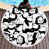 Panda Beach Towels Boho Swimwear Bathing  Blanket