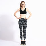 Women Elastic 3D Print Pants Leggings Sport Skinny Trousers
