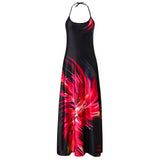 Boho Floral Women Plus Size Maxi Spaghetti Strap Sleeveless Dress