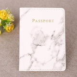 PU Leather Marble Style Travel ID Cards Passport Holder Packet Wallet