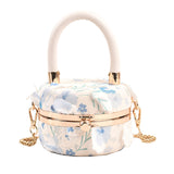 Women's Small Niche Shoulder Flowers Print Messenger Handbag