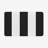 Black White Stripes Microfiber Chevron Non-Slip Soft Kitchen Mat Bath Rug Doormat