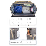 Moms Dads Baby Backpack Convertible Lightweight Diaper Bag Bed Multi-purpose Travel Storage