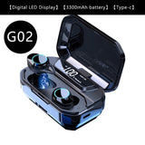 G02 Bluetooth Wireless IPX7 Waterproof Earbuds LED Display Charge Case