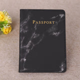 PU Leather Marble Style Travel ID Cards Passport Holder Packet Wallet